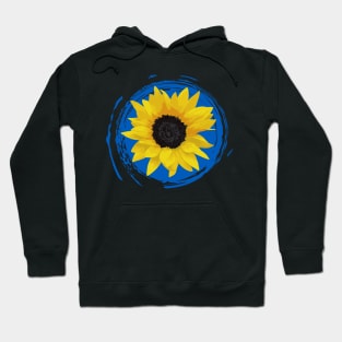 Blue and Yellow Sunflower - Ukraine Flag - Show Support Hoodie